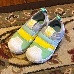 adidas Kids Slip-On Sneakers - Mint, Yellow, Gray